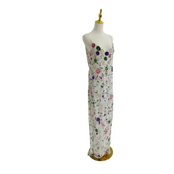 Mac Duggal Floral Embellished High Slit Sleeveless Gown 10893‎ Size 10 Dress NWT - Picture 3 of 8